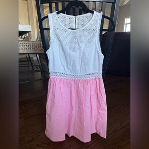 Lilly Pulitzer White Eyelet and Pink Striped Dress